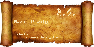 Mazur Ompoly névjegykártya